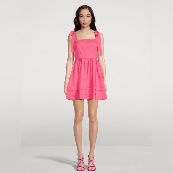 Jonathan Simkhai Kammy Tie-Strap Mini Dress – Azalea | Size 6 - Picture 1 of 10